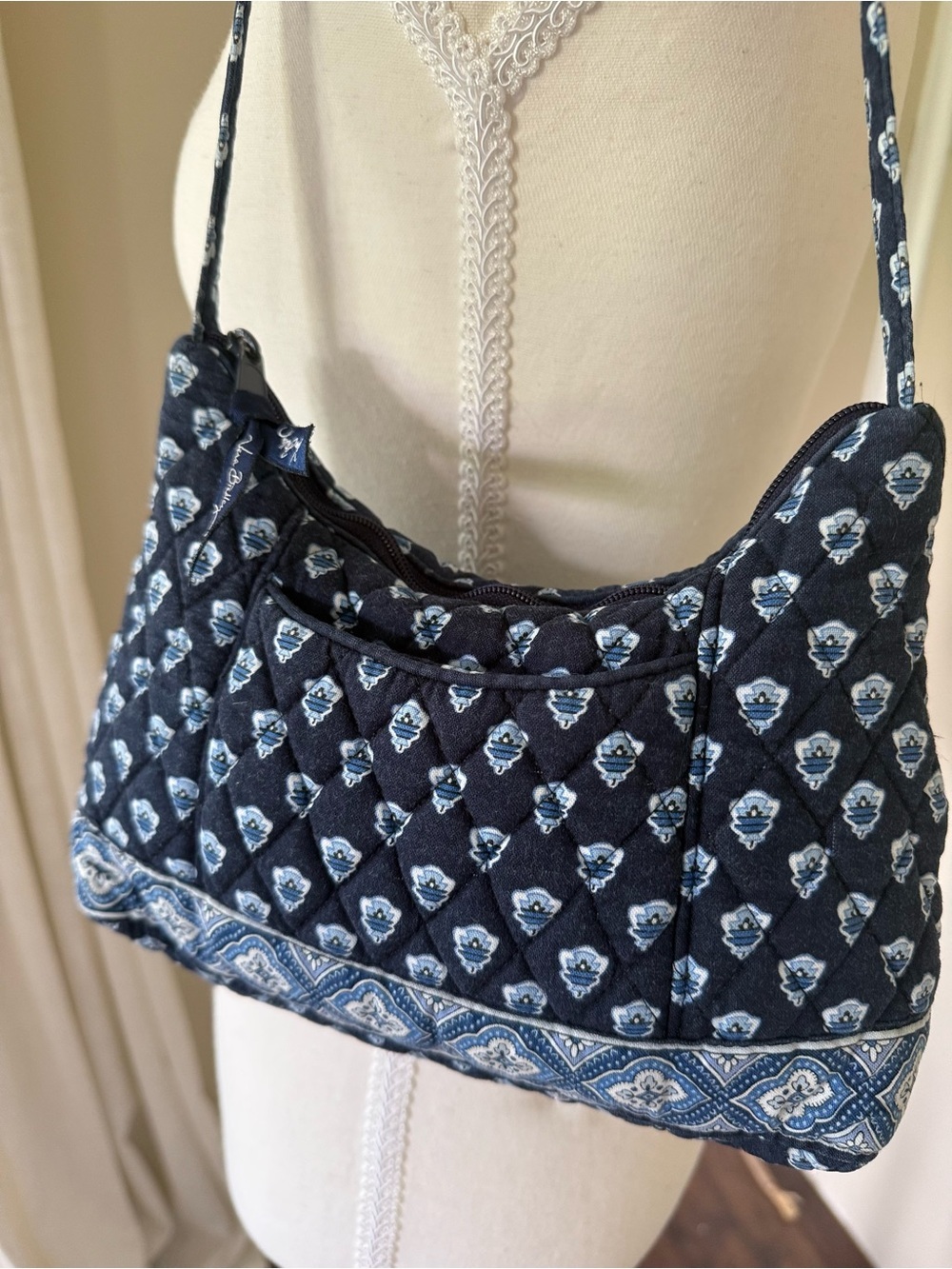 Vintage Vera Bradley Nantucket Navy shoulder bag RARE Retired 2005 Y2K coastal - Picture 3 of 9